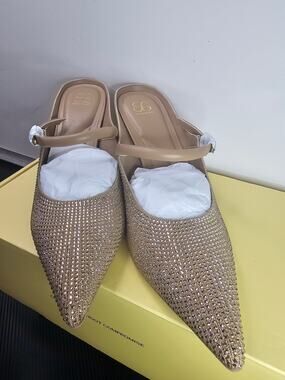 Cosy Island GraceLithe Pointed Toe Heeled Mule- glitter size 8